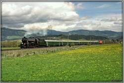 Dampflok 33.132 der Fa.Brenner&Brenner und Nachschiebe E-Lok 1245 525 fahren mit dem Sonderzug 16279 von Wien S�d nach Knittelfeld zum heurigen Andampfen.