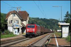 189 061 durchf�hrt am Morgen des 24.07.08 mit einem gemischten G�terzug Urspring in Richtung Ulm (Filsbahn, KBS 750).