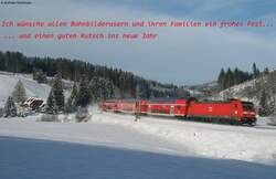 Frohe Weihnachten an alle Bahnbilderuser    BILD: 146 232-4 mit dem IRE 4705 (Karlsruhe-Konstanz) am km 70,0 14.12.08