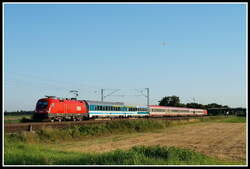 Mit satter Versp�tung und der blitzblanken 1016 004 begegnete mir der EC 112 am 1.8.2009 an der Bergstra�e bei L�tzelsachsen.