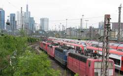 Das Gleisvorfeld von Frankfurt(Main) am 18.06.09 in Frankfurt(Main).