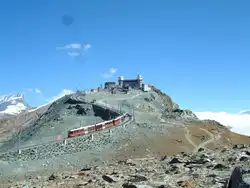 Kurz vor dem Gipfel Bahnhof 3089 m �.M.