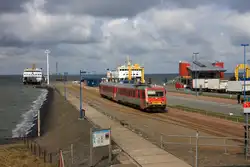 Ausfahrt des VT71 aus dem Bf Dageb�ll Mole.