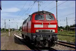 218 435-6 im Bahnhof Stendal.