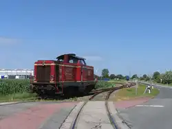 D25 (ex-DB 211 345-4) der Bentheimer Eisenbahn AG w�hrend eine Lokfahrt f�r die Emsl�ndische Eisenbahn GmbH auf die Stichstrecke in D�rpen am 16-7-2010.