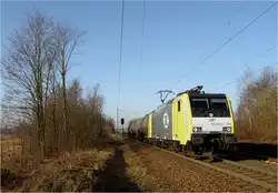 189 203 der ITL bei Elsterwerda Richtung Berlin, M�rz 2012