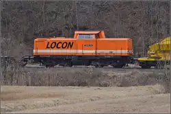 Nat�rliches Colorkey mit Locon 205 als Zug und Schublok auf der Bodenseeg�rtelbahn bei Stahringen.