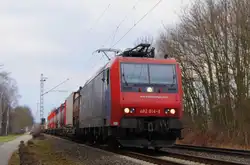 482 014-8 der SSB Cargo auf der KSB 485 bei Zweibr�ggen / �bach-Palenberg.