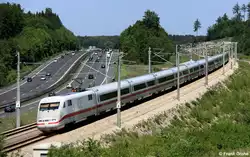 DB ICE 1 Tz 153 Neum�nster als ICE 788 M�nchen - Hamburg, KBS 900.1 M�nchen - N�rnberg / W�rzburg, fotografiert bei Denkendorf am 20.05.2012 --> die Neubautrasse der Schnellfahrstrecke verl�uft hier