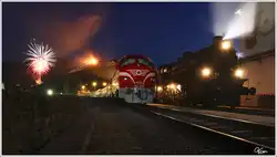 MAV NOHAB M61 001 & 2761017 + B&B Dampflok 33.132 beim Feuerwerk anl�sslich der Sonnwendfeier 2012 in der Wachau.