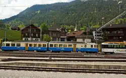 Doppeltriebwagen ABDe 8/8 4002 (Vaud) der Montreux–Berner Oberland-Bahn (MOB), franz�sisch Chemin de fer Montreux-Oberland bernois.