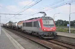 SNCF 36029 mit einen kurzen gemischten G�terzug in Bahnhof Antwerpen-Luchtbal am 11.08.2012