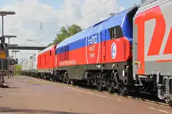Die GE Powerhaul PH37ACi (29008) f�r HHPI im Zugverband des DbZ 92179 von Salzburg nach Wustermark am 13.09.2012 in Eichenberg.