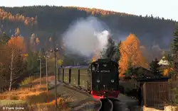 DR 99 1794-9 mit DR - Garnitur als Zug 1000 Oberwiesenthal - Cranzahl, Fichtelbergbahn KBS 518, fotografiert in Hammerunterwiesenthal am 24.10.2012 --> Vielen Dank an Alle, die dieses tolle
