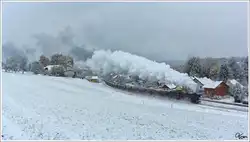 Die DR 41 018 (DB 042 018-2) f�hrt als Fotozug, mit dem umgeleiteten SGAG 48483 von Attnang-Puchheim nach Braunau.