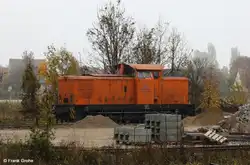 V 60 D Solvay Soda Deutschland GmbH Lok 2 wartet auf n�chsten Einsatz, Werkbahn Solvay, fotografiert im Bhf.