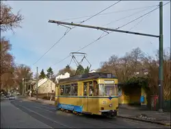 - Ostalgie - TW 31 der Woltersdorfer Stra�enbahn GmbH am 27.12.2012 an der Endhaltestelle Woltersdorf Schleuse.
