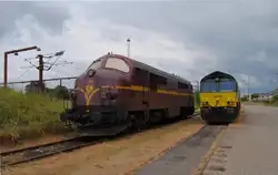 Nohab 1023 und Class 66 RL001, beide f�r die CFL Cargo im Einsatz am 16.6.2012, in Padborg