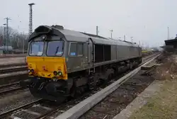 Class 66 DE6306 abgestellt in Aachen West am 23.3.2013