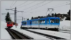 Die Z�ge nach Arth-Goldau und Vitznau fahren zur gleichen Zeit in Rigi Kulm ab und kommen leicht versetzt in Rigi Staffel an.
