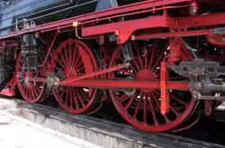 Die Treibr�der der WFL Lokomotive 03 2155-4 beim Fr�hlingsfest im Bw Berlin-Sch�neweide 21.04.2013