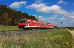 Pendolino DB 610 514 als RE 3583 N�rnberg - Regensburg, KBS 870 N�rnberg - Schwandorf, fotografiert bei Irlaching am 25.04.2012