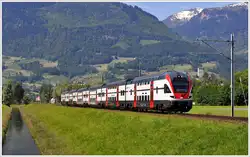 Der NEUE RHEINTALEXPRESS auf Schnupperfahrt zwischen Chur und Buchs einerseits und zwischen Buchs und St.Gallen andererseits.