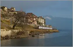 Ein SBB RABe 511 in Anfangs Dezember noch recht herbstlichen Lavaux.