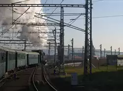 Ausfahrt des Sonderzuges nach Mseno aus Praha hln.