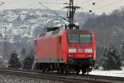 03.01.2017 Streckenabschnitt Uhingen 145 048-5 alleine Richtung Stuttgart unterwegs