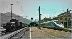 Reisezüge gestern und heute: die Ce 6/8 II 14253 mit ihrem Schnellzug 