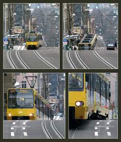 Aufstieg mit Plateau -    Impressionen Stadtbahnverkehr am Eugensplatz.