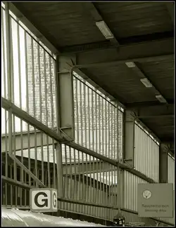 Verzogen -     Beim Abriss des Südflügels des Stuttgarter Hauptbahnhofes ging versehentlich auch eine Stütze des Bahnsteigdaches zu Fall.