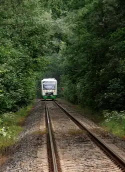Eine VT300 der EB Erfurter Bahn in Zeulenroda M�rien.
