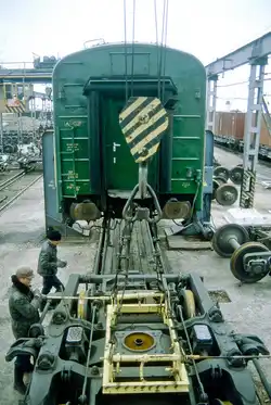 Die Transsibirische Eisenbahn - Am Grenzübergang Manzhouli zwischen Russland und China.