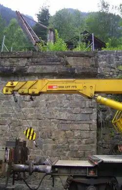 Alte Krananlage an der Station Wassen.