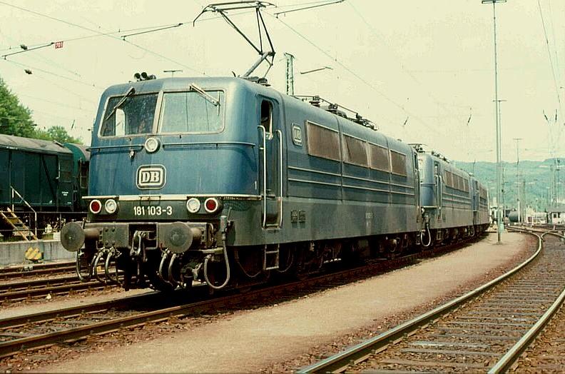 Vorserien 181 103-3 im Bw Saarbrcken.(1982)