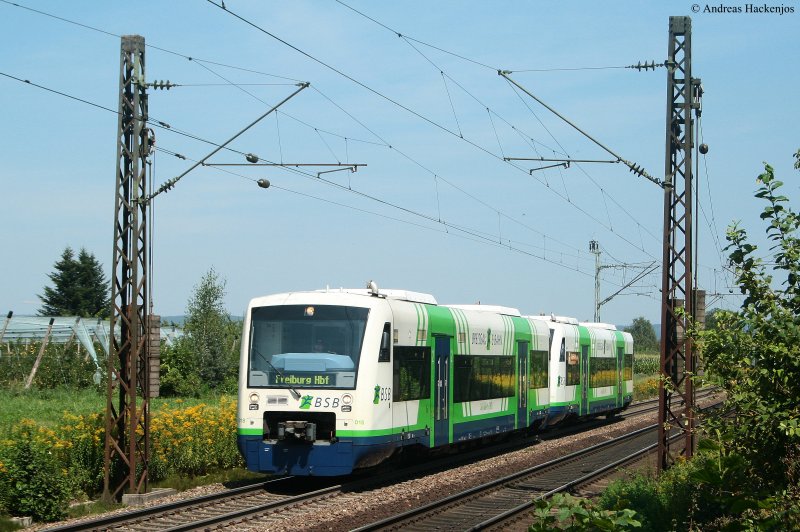 VT 018 und 011 der BSB als BSB88145 (Elzach-Freiburg(Breisgau) Hbf) bei Denzlingen 7.8.09