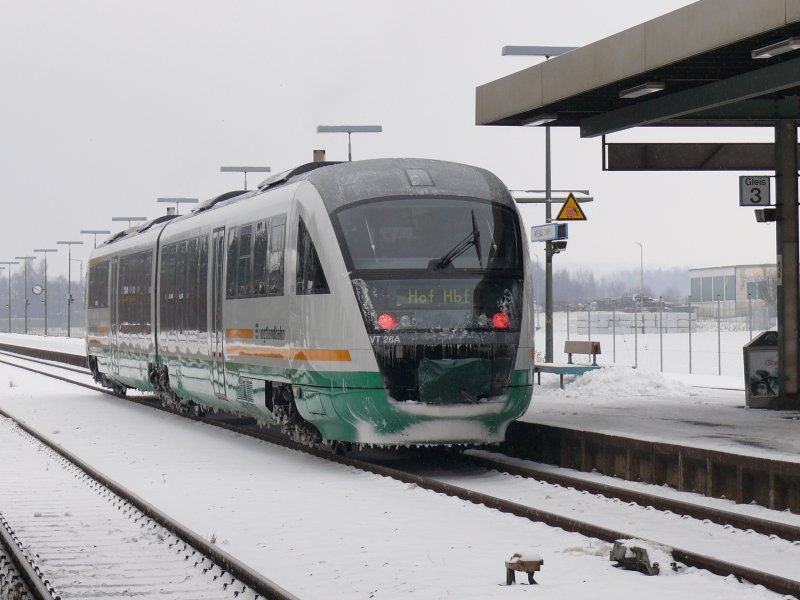VT 26B der Vogtlandbahn in Wiesau (Oberpf)