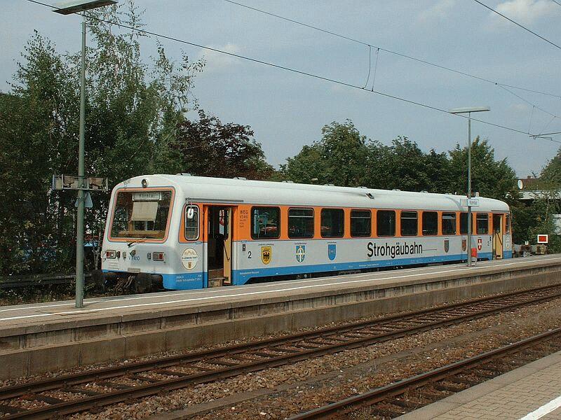 VT 410 der Strohgubahn am 23.08.2002 in Korntal