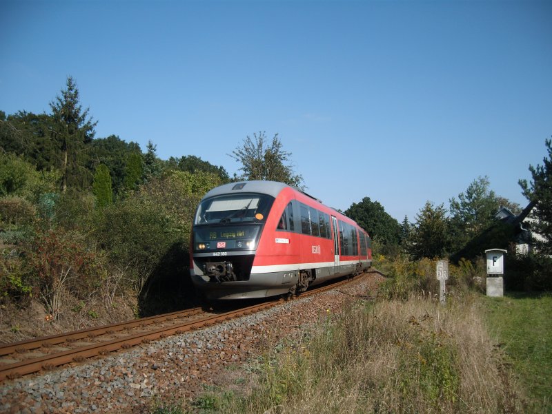 VT 642 180 auf der Muldetalbahn in der N�he von Tanndorf
26.09.2009