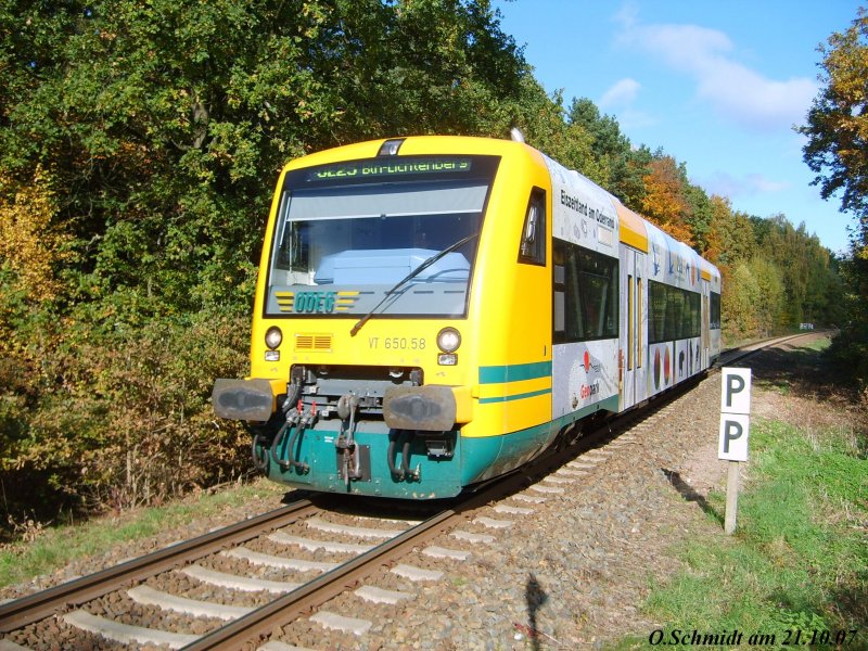 VT 650.58 der Ostdeutschen Eisenbahn in Ahrensfelde Nord am 21.10.2007