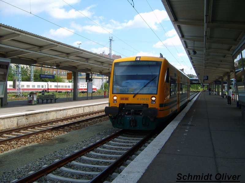 VT 650.63 der Ostdeutschen Eisenbahn GmbH (ODEG) in Berlin Lichtenberg