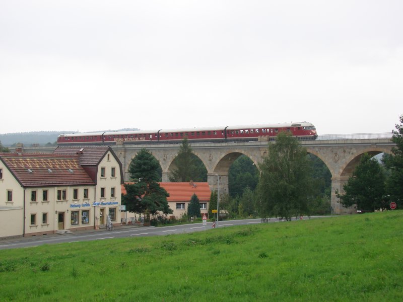 VT08 auf letzter Deutschlandfahrt in der Oberlausitz, Putzkau am 10.08.2007