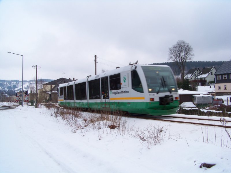 VT36 als VBG83116 zwischen Klingenthal und Zwota, 3.2.09