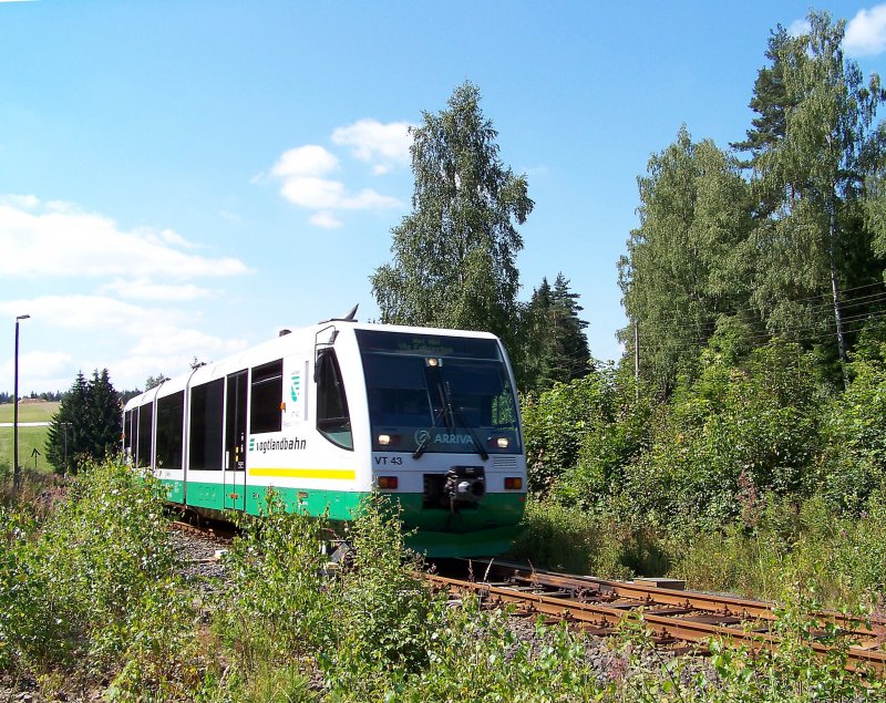 VT43 als VBG83214 in Zwotental, 5.8.09.