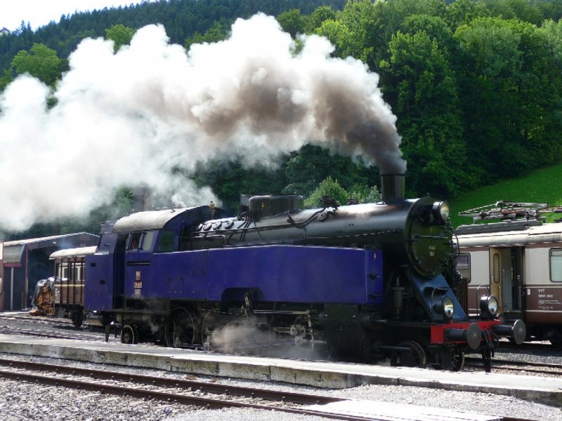 VVT - Dampflok TKt48 188 (ex Polen) im VVT Bahnhofsareal von St-Sulpice am 09.08.2008
