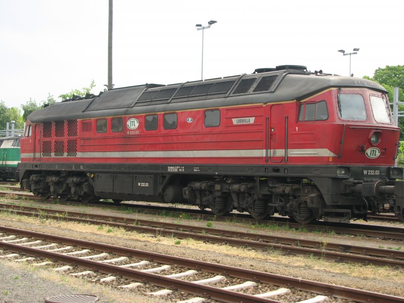W 232.03(Ludmilla) der ITL wartet im Dresdner-Alberthafen auf den n�chsten Einsatz.6.05.07