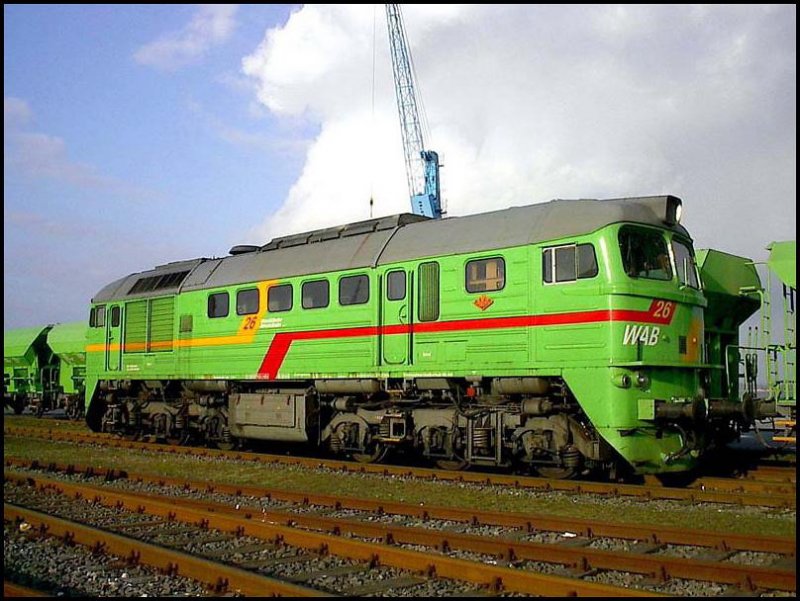 WAB 26 (V200) abgestellt im Seehafen von Stralsund.   (am 15.03.04)