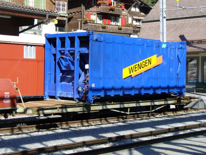 WAB - Dienstwagen X  86 im Bahnhof von Lauterbrunnen am 02.09.2007